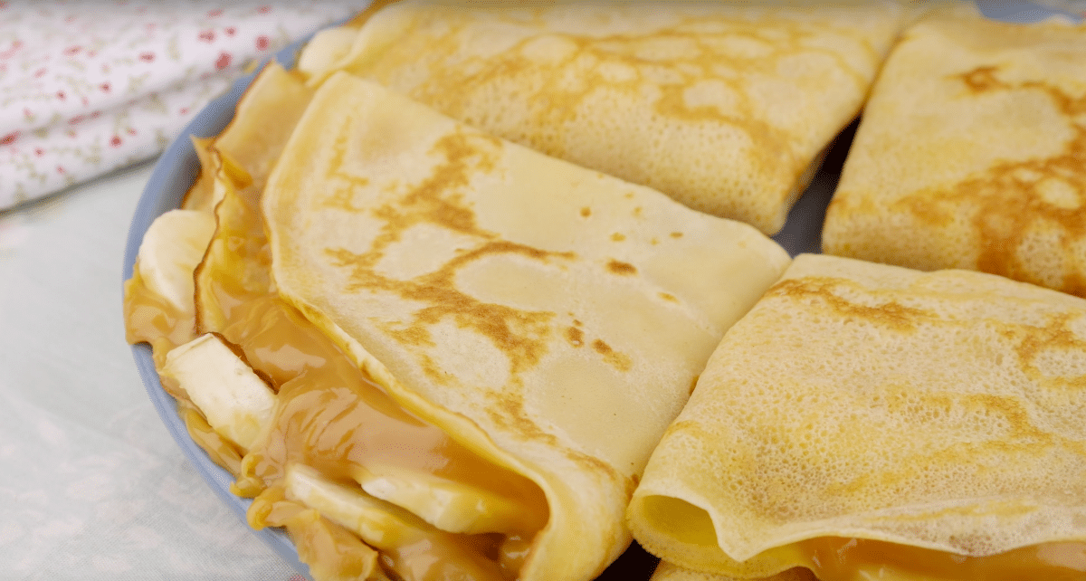 Foto da receita Como Fazer Crepe de Doce de Leite com Banana