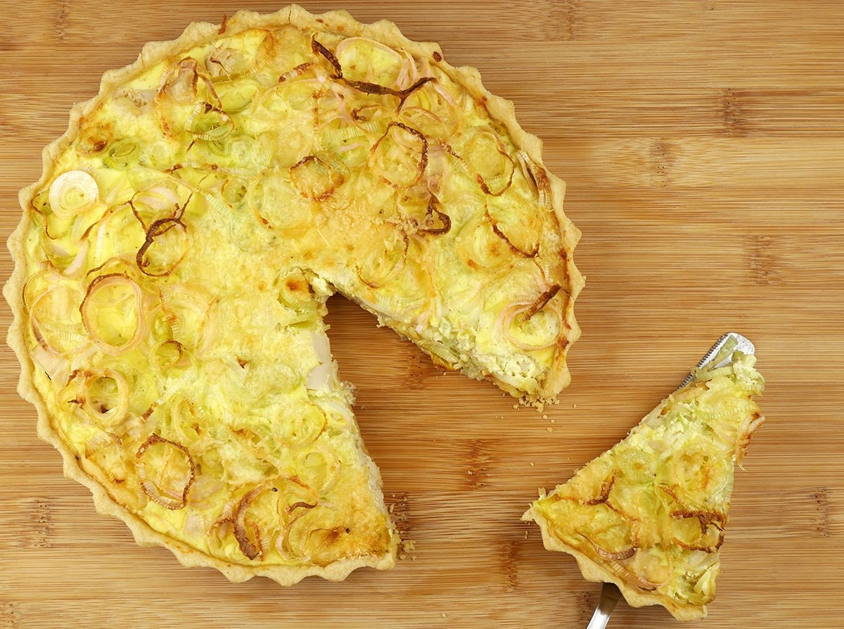 Foto da receita Como fazer Quiche de Alho-poró com Palmito