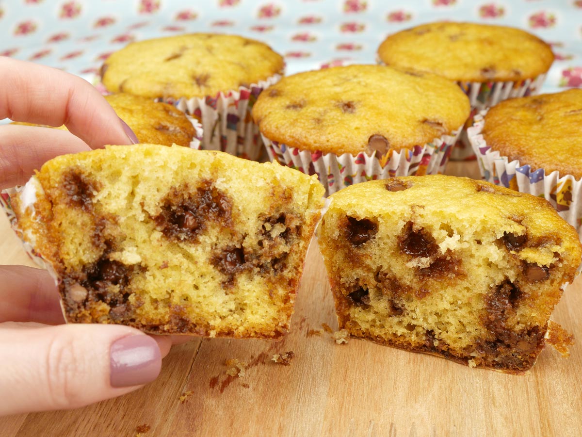 Foto da receita Como fazer Muffin de Baunilha com Gotas de Chocolate