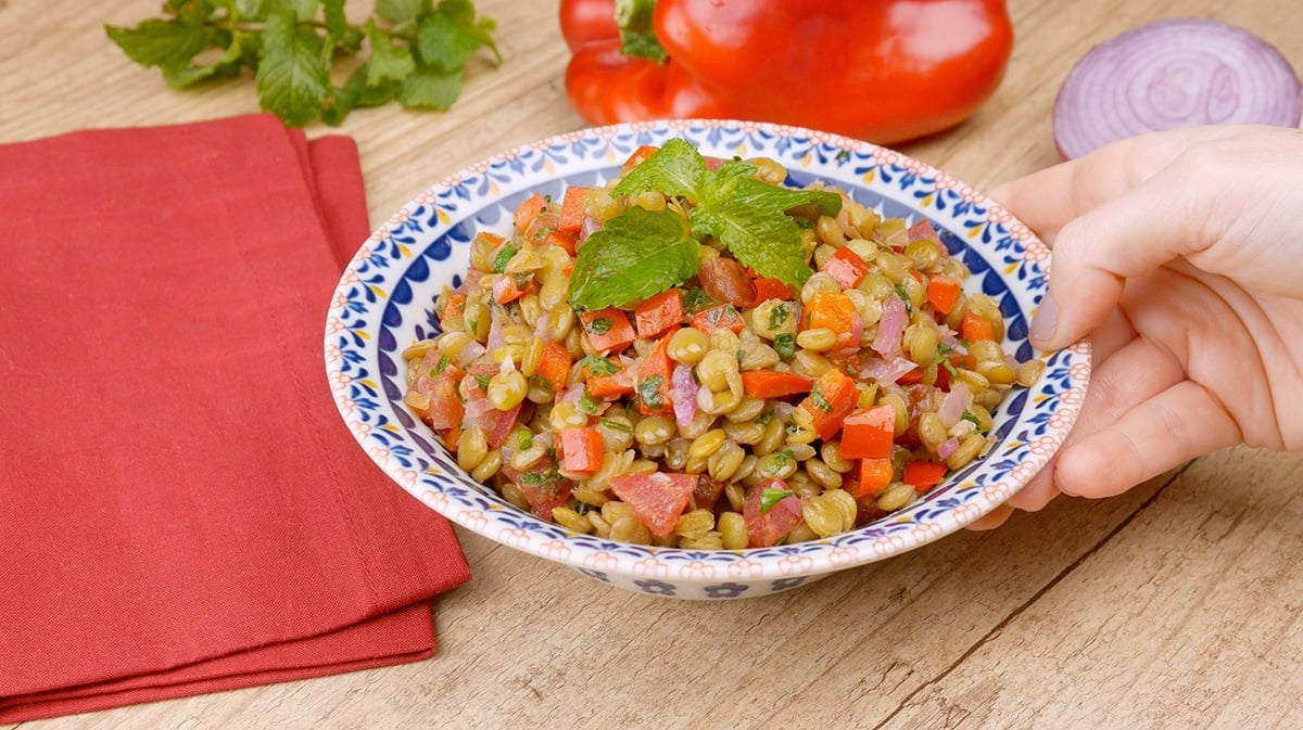 Foto da receita Como fazer Salada de Lentilha