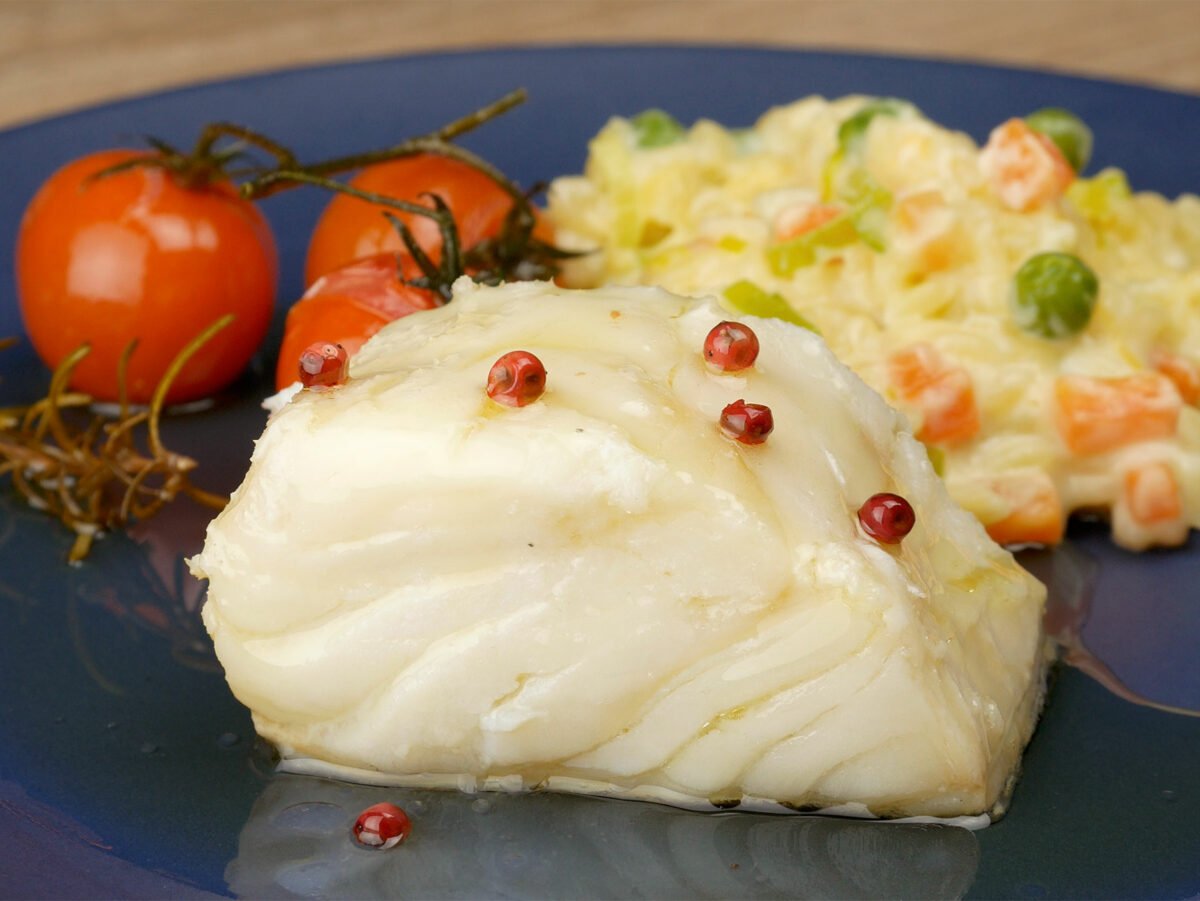 Foto da receita Como fazer Bacalhau Confitado e Risoni