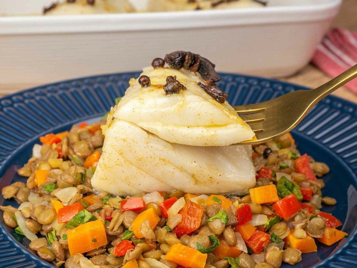 Como fazer Bacalhau com Lentilhas