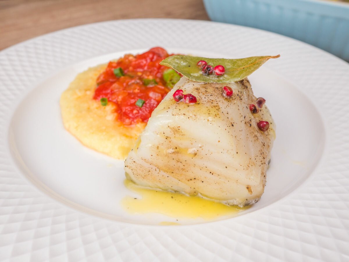 Como fazer Bacalhau com Manteiga, Polenta e Molho