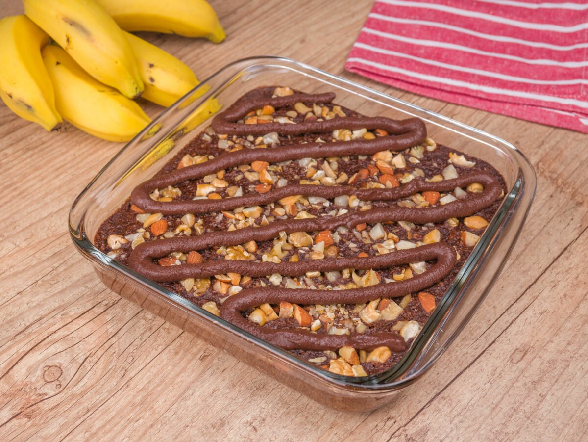 Como fazer Sobremesa de Aveia, Banana, Chocolate e Castanhas