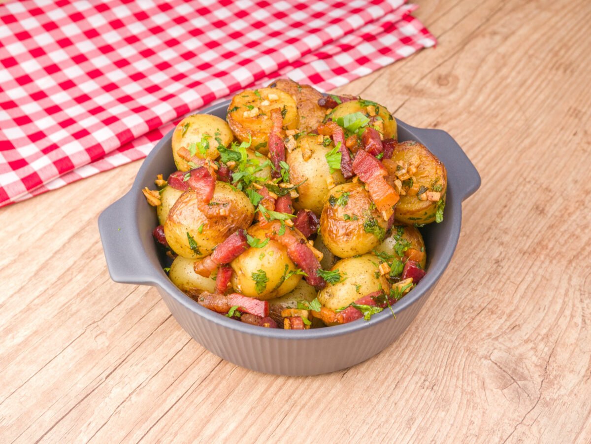 Como fazer Batata Bolinha com Alho e Bacon