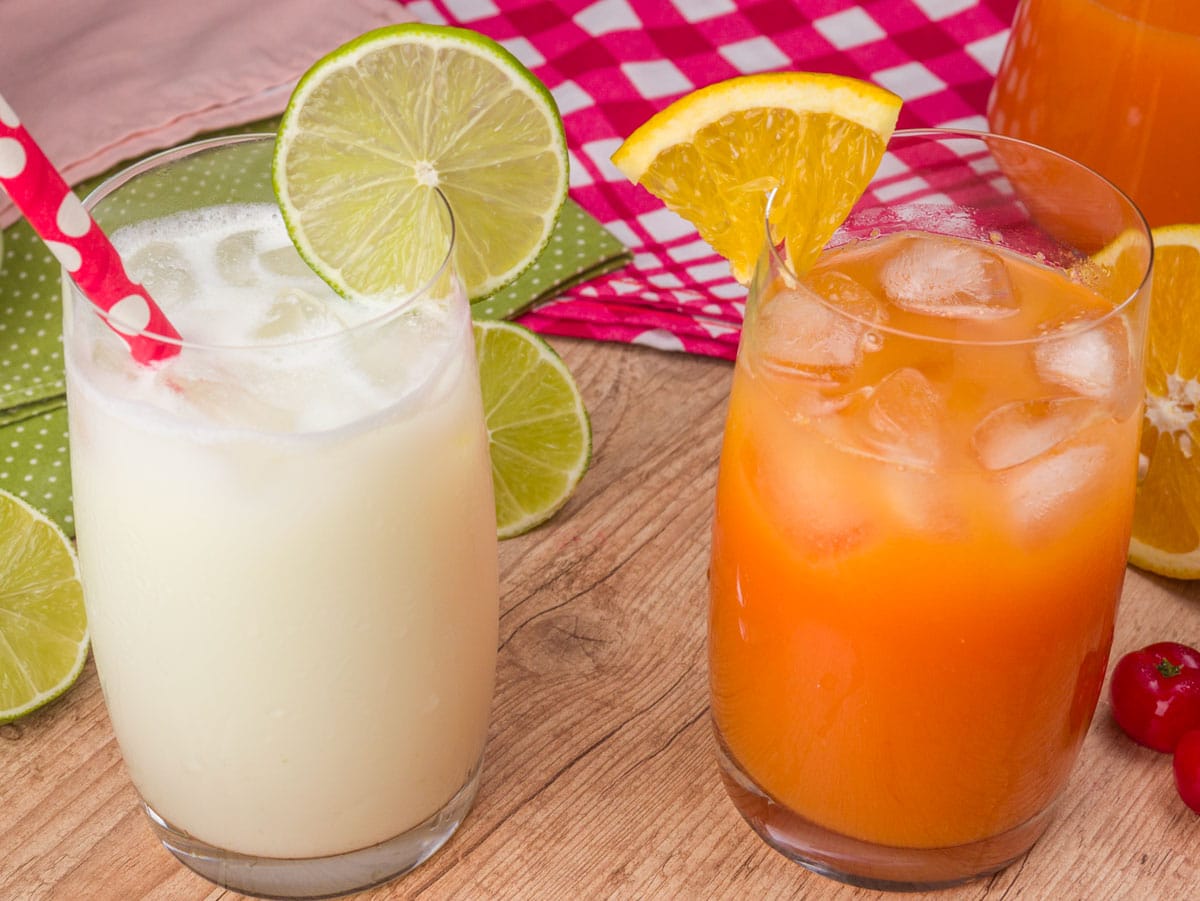 Como fazer suco de Limonada Suíça e Laranja com Acerola
