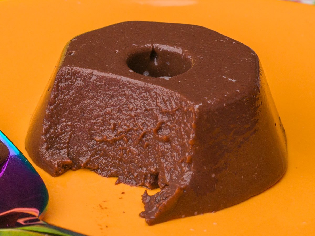 Foto da receita Como fazer Pudim de Banana com Chocolate sem Açúcar