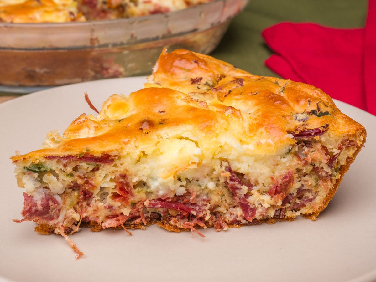Foto da receita Como fazer Torta de Liquidificador de Carne Seca